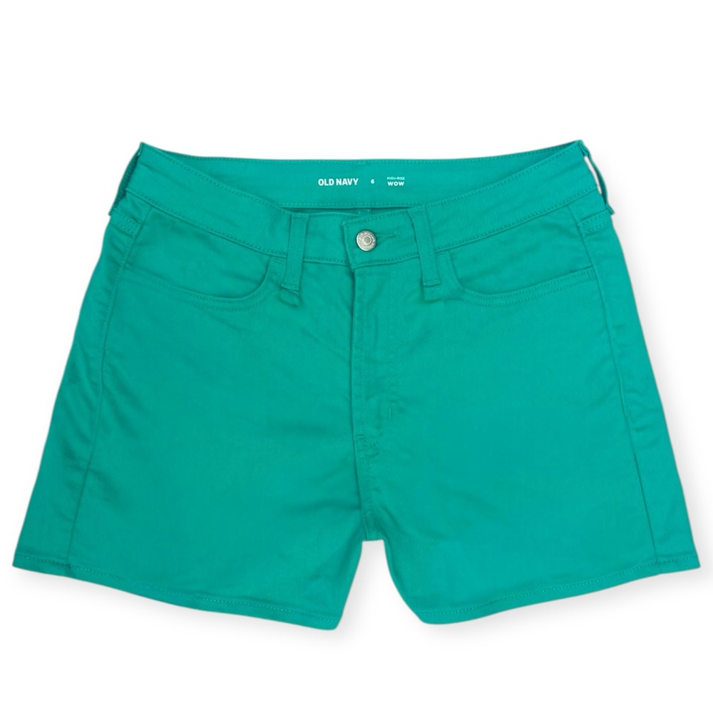 Old Navy Wow High Rise Teal World Green 3” Jean Shorts | Women’s Size 6